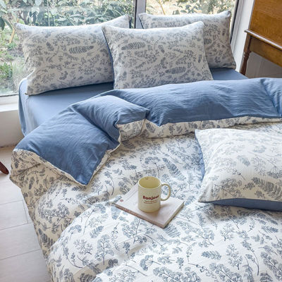 Confortevole cotone lavato doppio strato filato copertura copertura di coperta di letto set per 2.0m letto