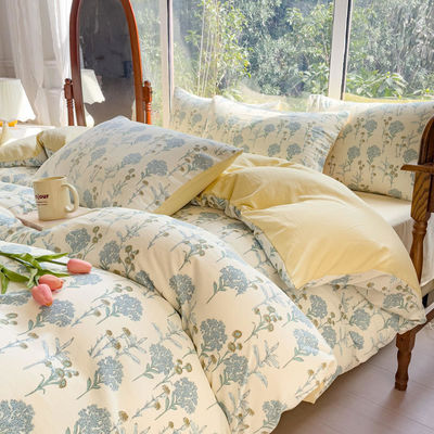 Confortevole cotone lavato doppio strato filato copertura copertura di coperta di letto set per 2.0m letto