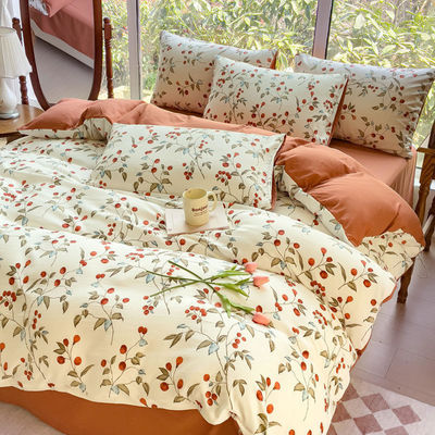 Confortevole cotone lavato doppio strato filato copertura copertura di coperta di letto set per 2.0m letto