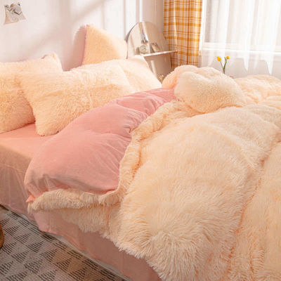 Pelliccia finta velluto pelliccia pelosa Shaggy Queen King Size Copertura di copriletto Set di biancheria da letto personalizzato