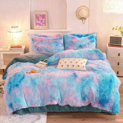 Pelliccia finta velluto pelliccia pelosa Shaggy Queen King Size Copertura di copriletto Set di biancheria da letto personalizzato