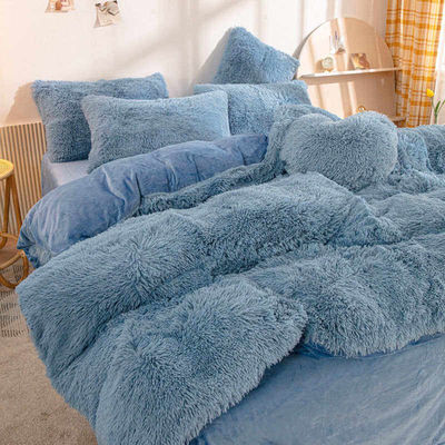 Pelliccia finta velluto pelliccia pelosa Shaggy Queen King Size Copertura di copriletto Set di biancheria da letto personalizzato