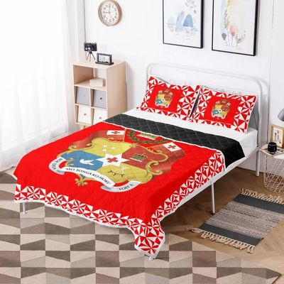 Set di biancheria da letto per coperte di tribù polinesiana Red Tonga Design Comforter con riempimento di cotone