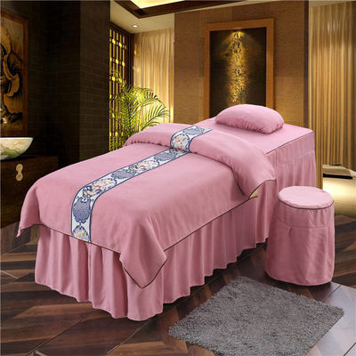 Massaggio in stile moderno Tavolo di copertura di lenzuola Set di lusso Spa Puro microfibra 4 pezzi Lettiera