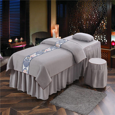 Massaggio in stile moderno Tavolo di copertura di lenzuola Set di lusso Spa Puro microfibra 4 pezzi Lettiera