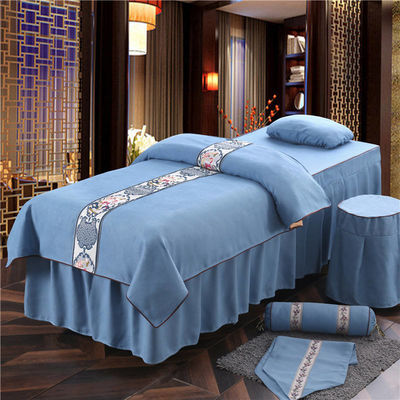 Massaggio in stile moderno Tavolo di copertura di lenzuola Set di lusso Spa Puro microfibra 4 pezzi Lettiera
