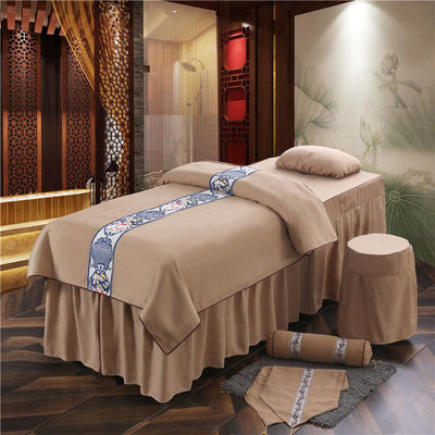 Massaggio in stile moderno Tavolo di copertura di lenzuola Set di lusso Spa Puro microfibra 4 pezzi Lettiera