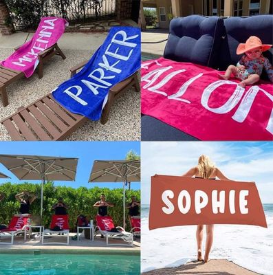 Antimicrobico Nome Personalizzato asciugamano da spiaggia Perfetto per il regalo di compleanno fuori