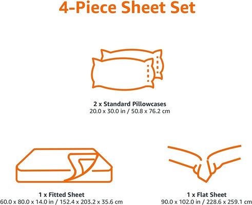 Set di biancheria da letto sostenibile Cassa per cuscini artigianale biancheria da letto con lenzuola e copertura da letto