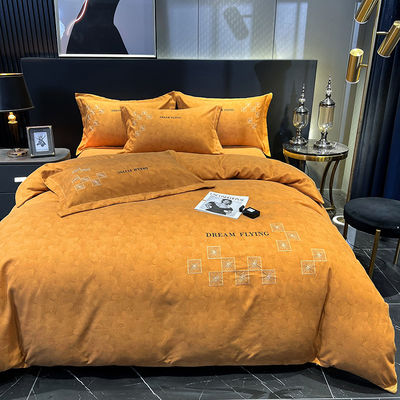 Set di biancheria da letto di lusso per la casa tessile di cotone egiziano con tende abbinate per letto king size