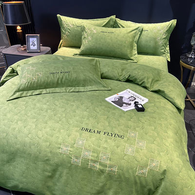 Set di biancheria da letto di lusso per la casa tessile di cotone egiziano con tende abbinate per letto king size
