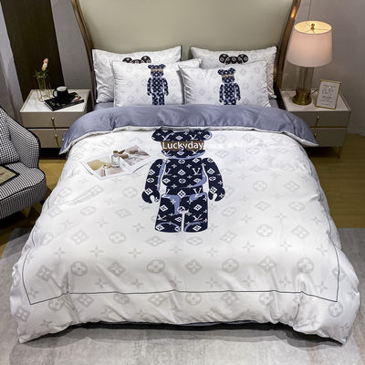 Set di lenzuola da letto dell'orso bianco per l'albergo Baby Home realizzato in tessuto 100% poliestere