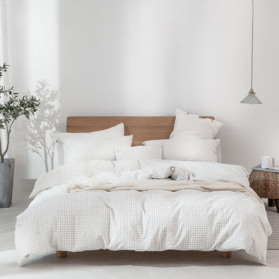 Set di biancheria da letto di cotone lavato al 100%, manuale morbido, respirabile e resistente.