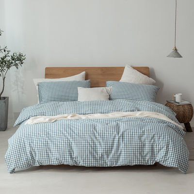 Set di biancheria da letto di cotone lavato al 100%, manuale morbido, respirabile e resistente.