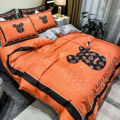 100% poliestere per matrimoni Kit da letto in quattro pezzi Set per hotel e casa