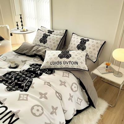 Colore personalizzato 4pcs 100% poliestere bianco orso lenzuola set per hotel baby home