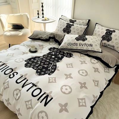 Colore personalizzato 4pcs 100% poliestere bianco orso lenzuola set per hotel baby home