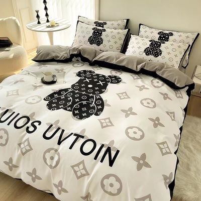 Colore personalizzato 4pcs 100% poliestere bianco orso lenzuola set per hotel baby home